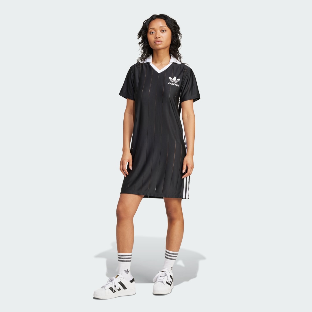 adidas Adicolor 3-Stripes Pinstripe Dress Lifestyle 2XL Women Black