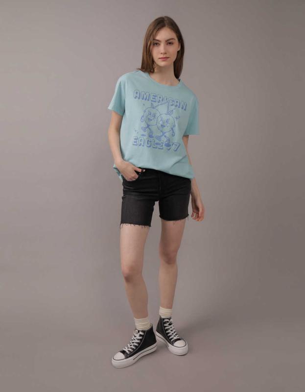 AE Short-Sleeve Graphic Tee - Blue Mist, XL 