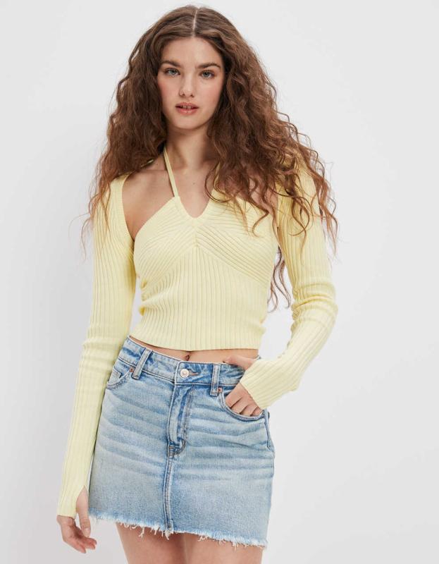 AE '90s High-Waisted Mini Skirt - Light Wash, 0 
