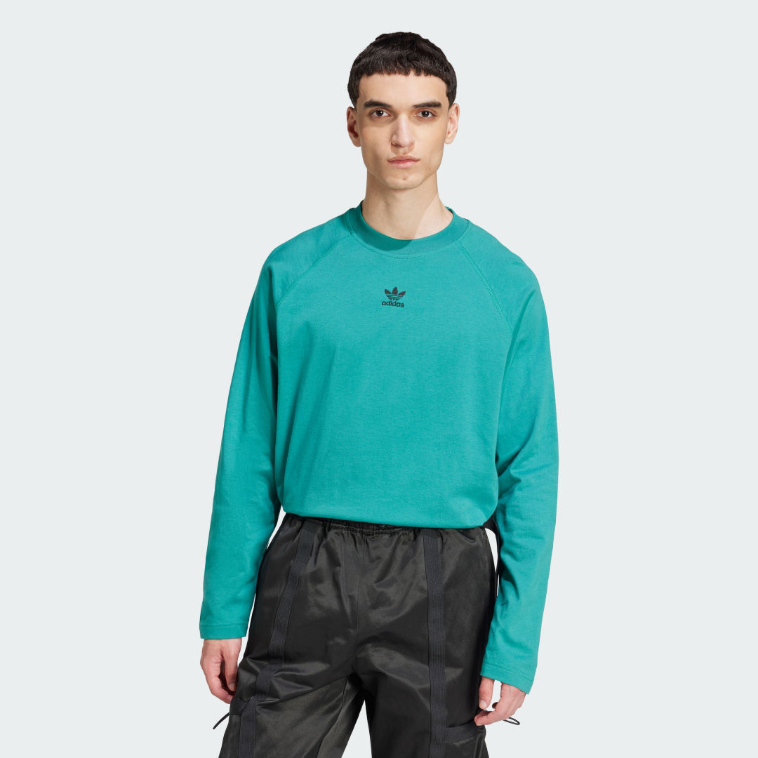 adidas Graphic Long Sleeve Tee Lifestyle A/2XL Men Active Green