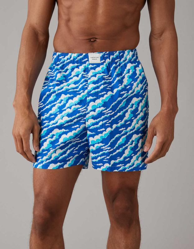 AEO Clouds Stretch Boxer Short - Blue, XS 