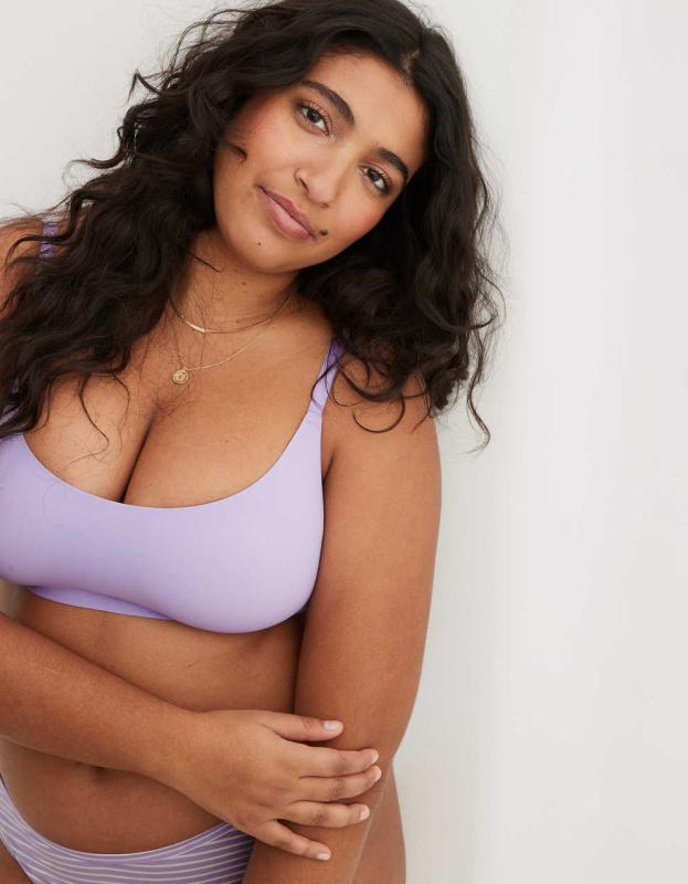 SMOOTHEZ Padded Scoop Bralette - Purple Wash, XL 