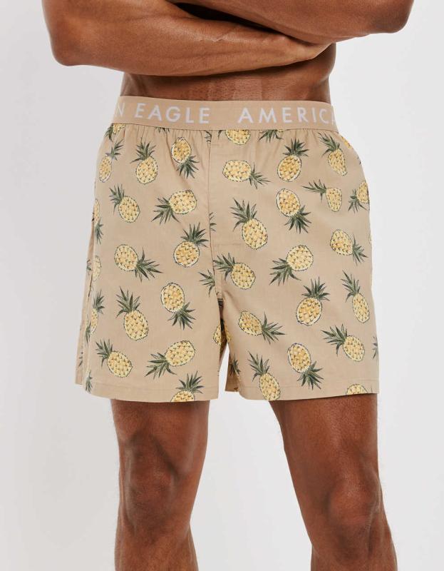 AEO Pineapple Stretch Boxer Short - Yellow, L 