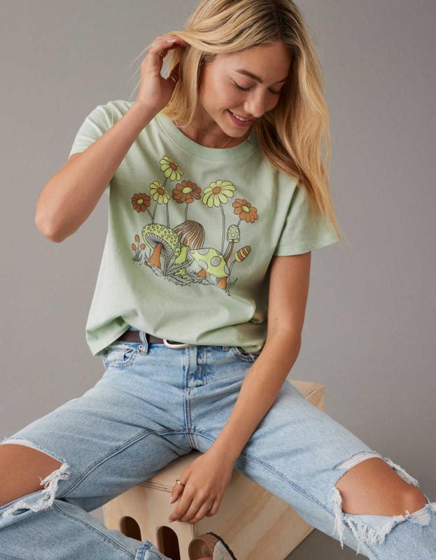 AE Graphic Logo Tee - Mint, XS 