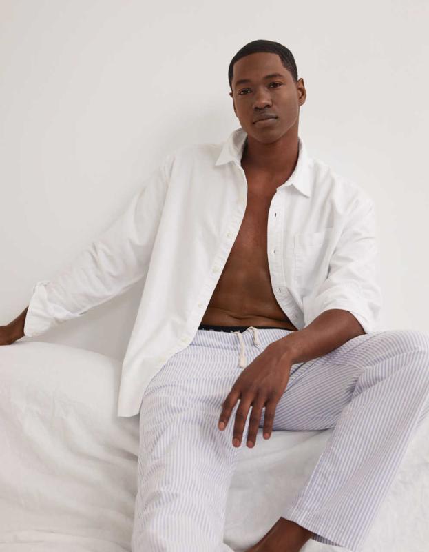 AE Everyday Oxford Button-Up Shirt - White, XS 