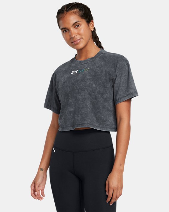 Women's UA Wash Logo Repeat Crop Short Sleeve
