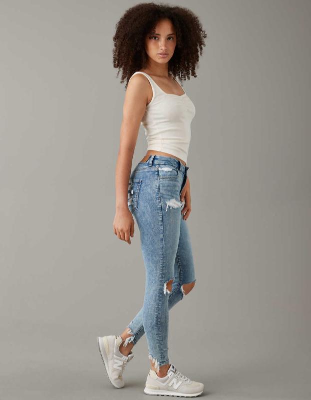 AE Next Level Ripped Curvy Jegging - Busted Bright, 6 