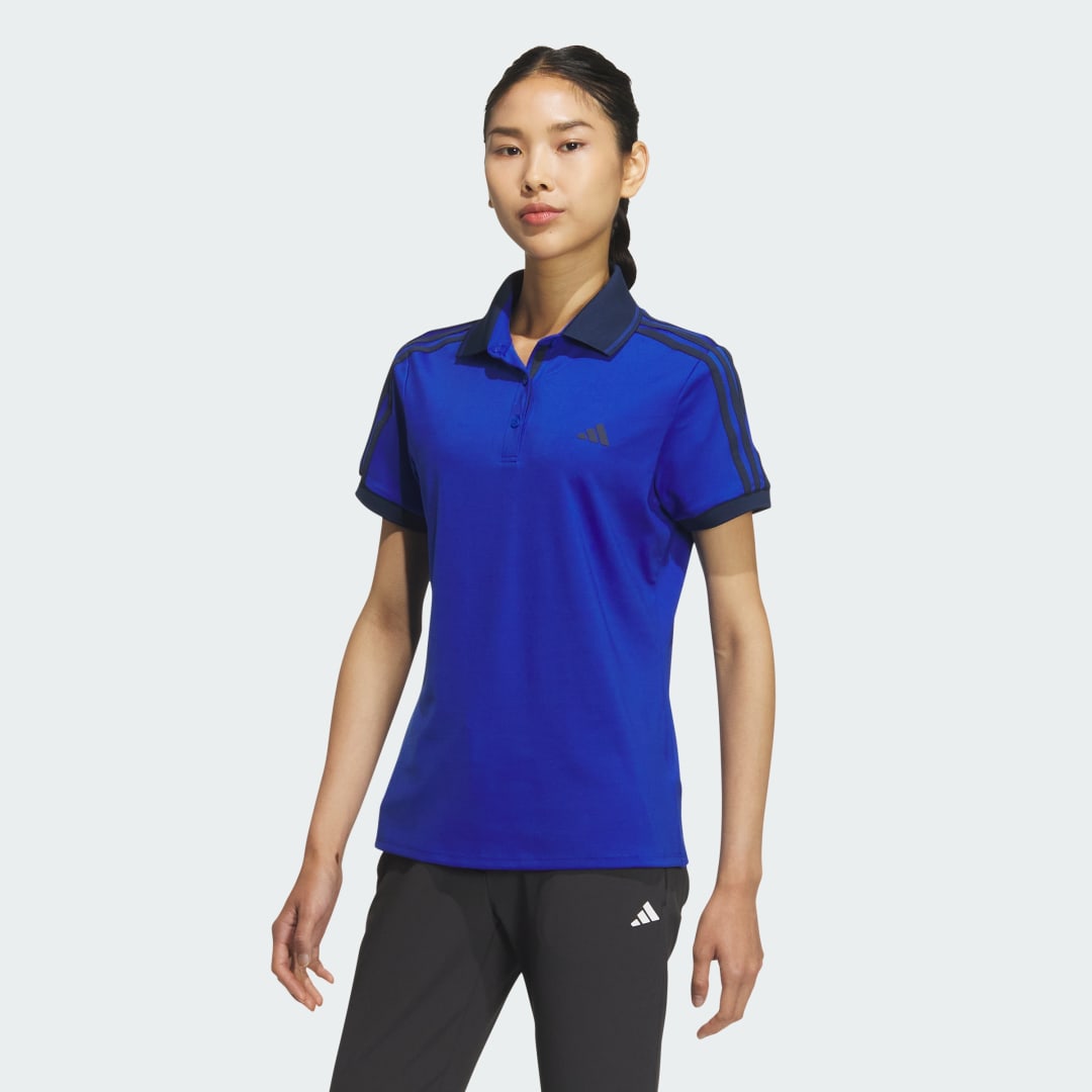 adidas 3-Stripes HEAT.RDY Short Sleeve Polo Shirt Golf S Women Royal Blue