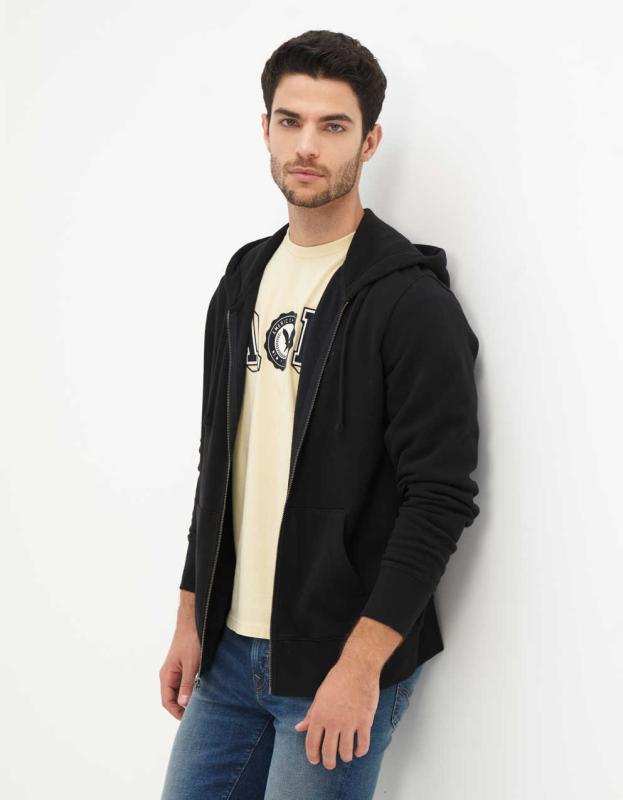 AE Fleece Zip Up Hoodie - Bold Black, M 