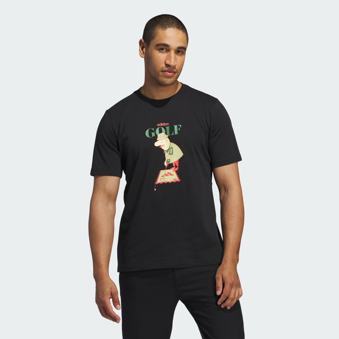 adidas Chip Greens Graphic Tee Golf S Men Black
