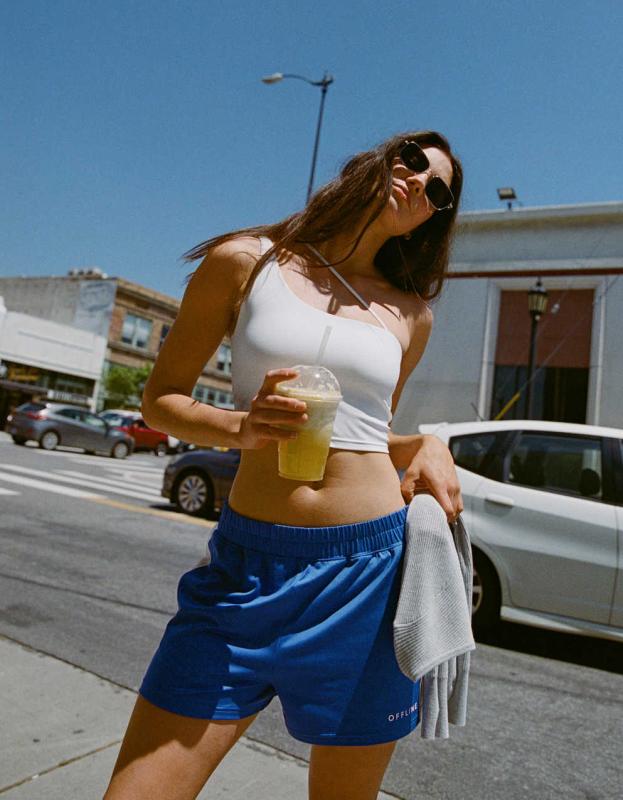 OFFLINE By Aerie Real Me Xtra Asymmetrical Sports Bra - White, M 