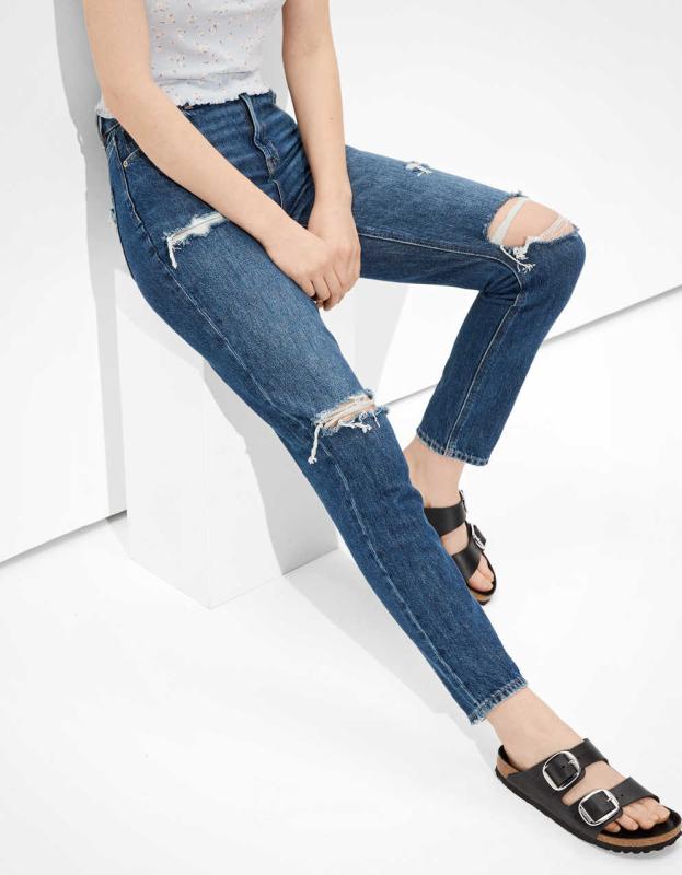 AE Ripped Mom Jean - Darken Destroy, 10 