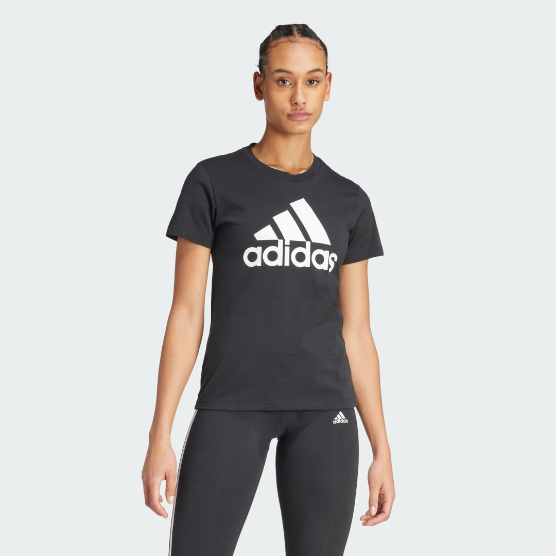 adidas Essentials Logo Tee Lifestyle A/S Women Black / White