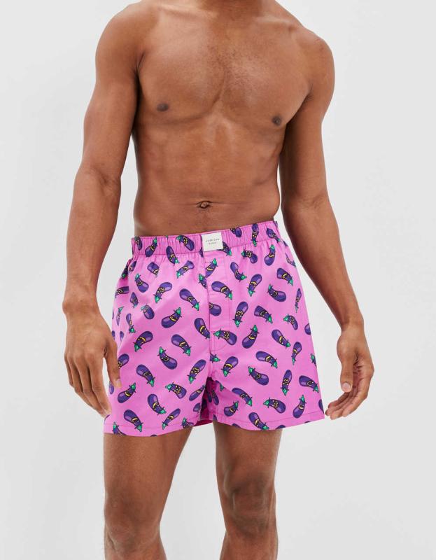 AEO Eggplant Stretch Boxer Short - Purple, S 