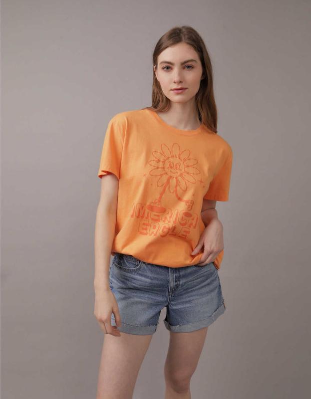 AE Short-Sleeve Graphic Tee - Orange, S 