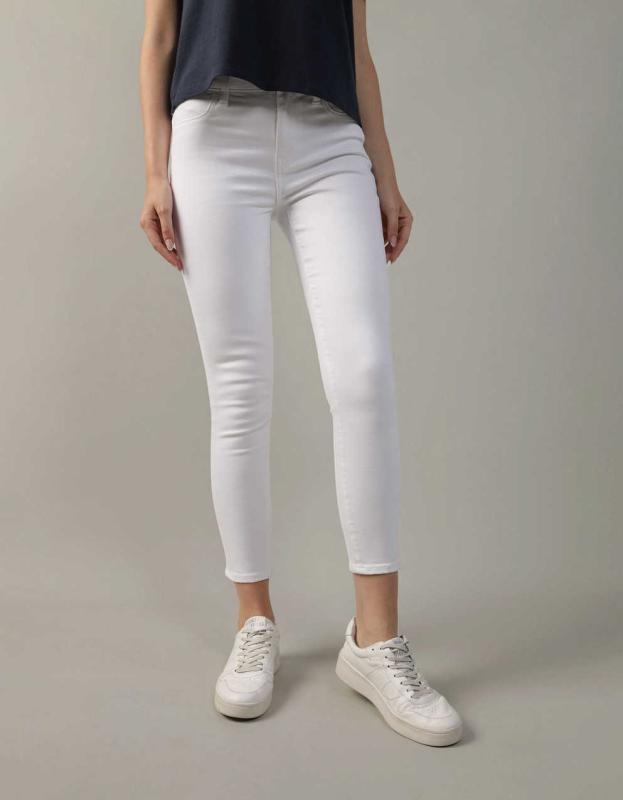AE Next Level High-Waisted Jegging Crop - White, 12 