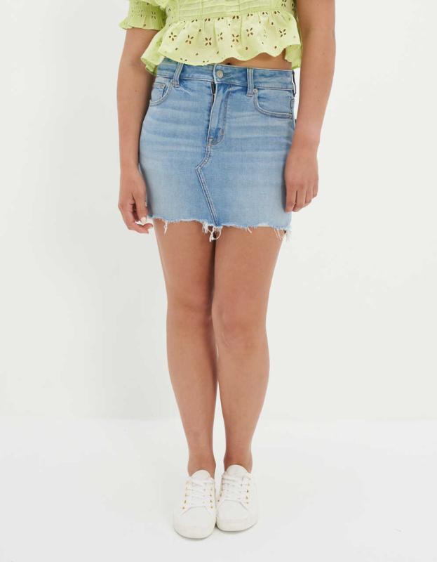 AE High-Waisted Denim Mini Skirt - Medium Wash, 0 