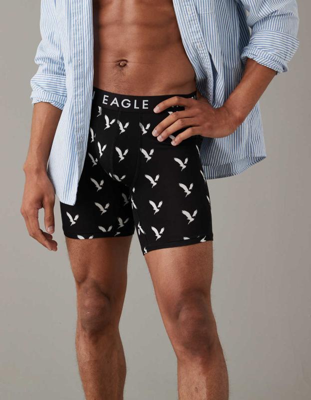 AEO Eagle 6" Ultra Soft Boxer Brief - Black, S 