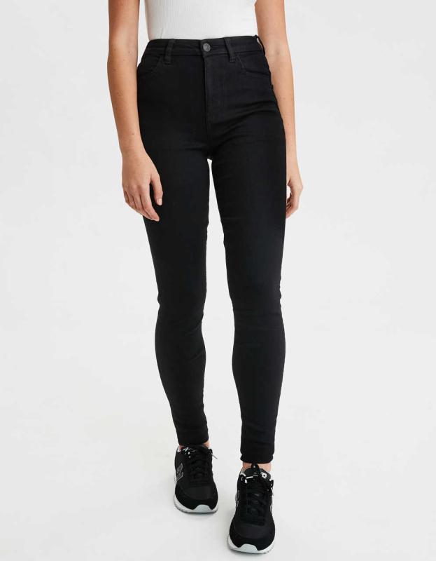 AE Ne(x)t Level Curvy High-Waisted Jegging - True Black, 8 
