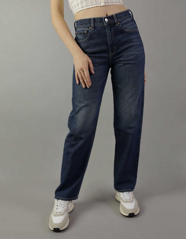 AE Strigid Highest Waist Baggy Straight Jean - Classic Medium, 00 