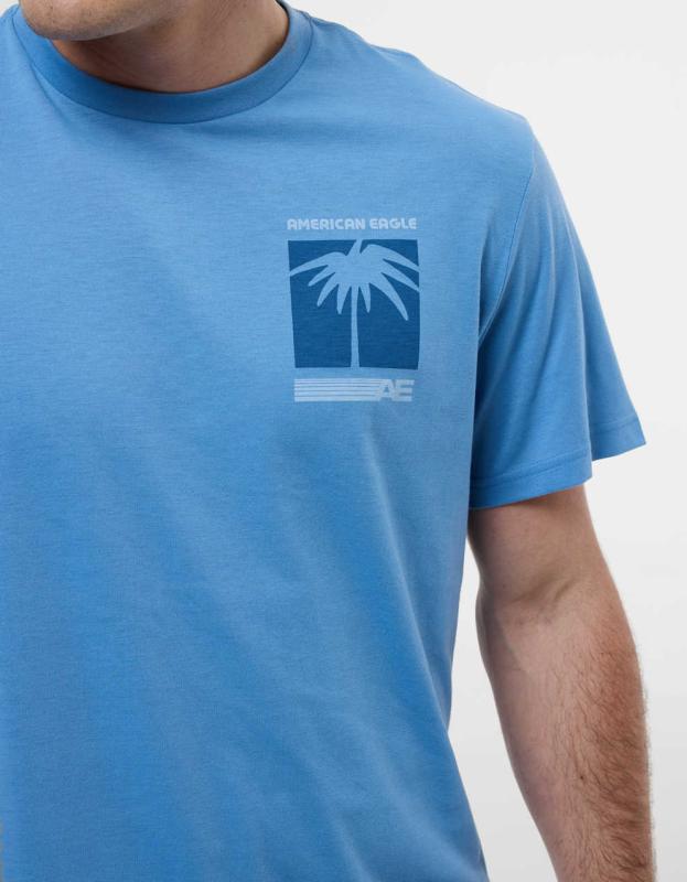 AE 24/7 Graphic SPF T-Shirt - Blue, L 