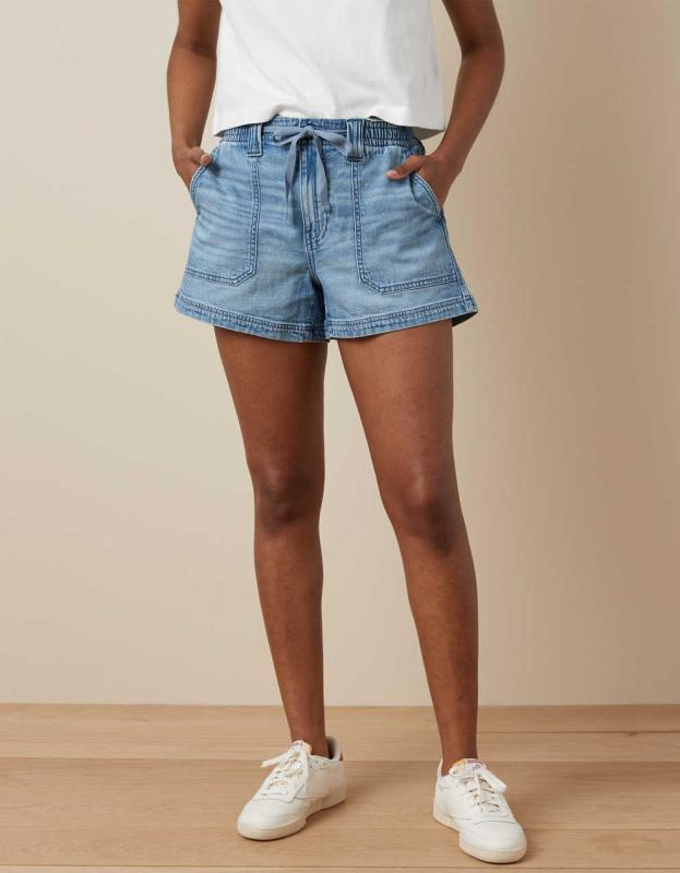 AE Dreamy Drape Stretch Carpenter Easy Shortie - Light Bright Indigo, 8 