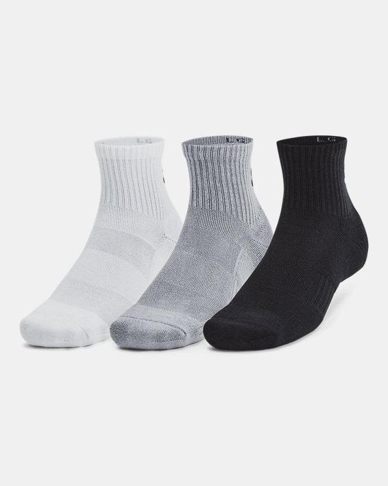 UA Training Cotton Unisex 3-Pack Quarter Socks