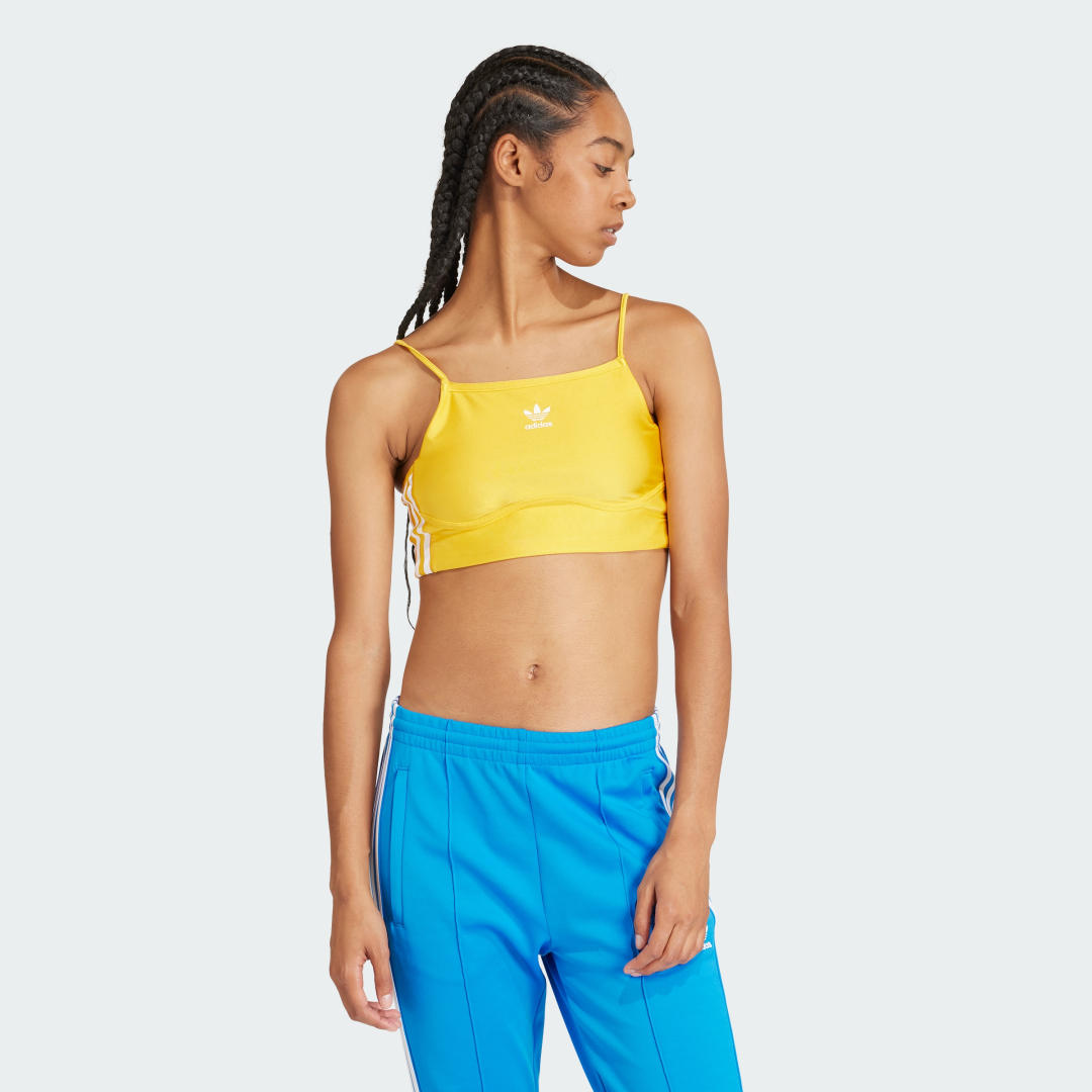 adidas 3-Stripes Bra Top Lifestyle 2XS Women Bold Gold