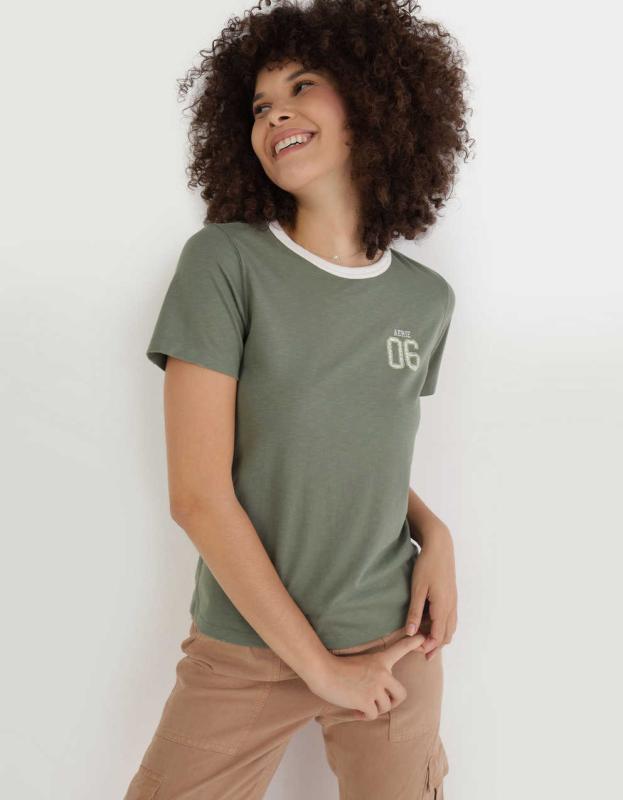 Aerie Classic T-Shirt - Festive Olive, XXS 