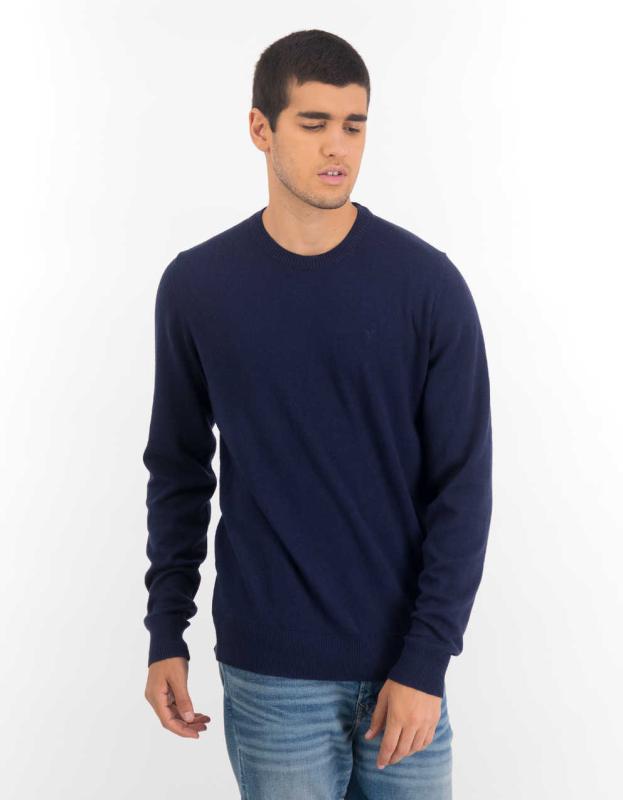 AE CREW NECK SWEATER - Navy, M 