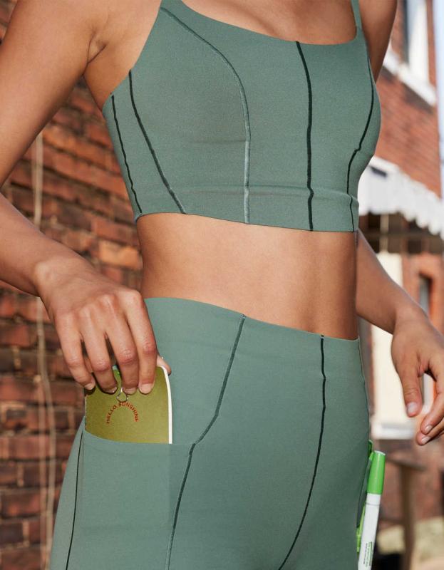 OFFLINE By Aerie Real Me Hold Up! Corset Sports Bra - Royal Palm, M 