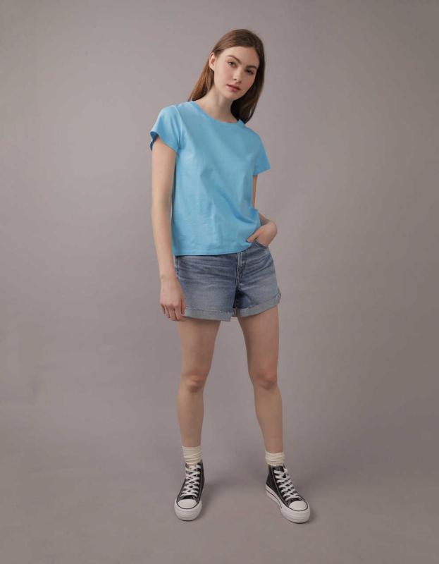 AE Crew Neck Tee - Blue, L 