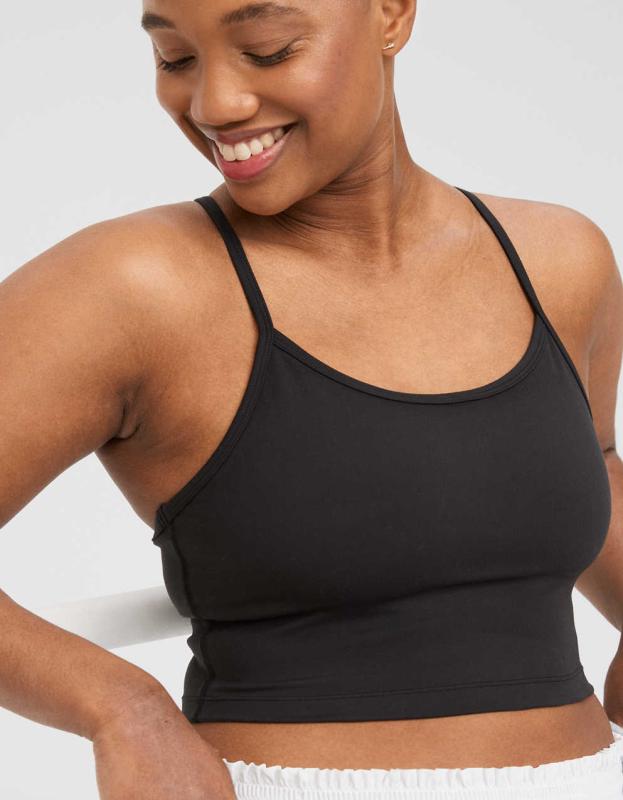 OFFLINE By Aerie The Hugger Longline Racerback Sports Bra - True Black, XS 