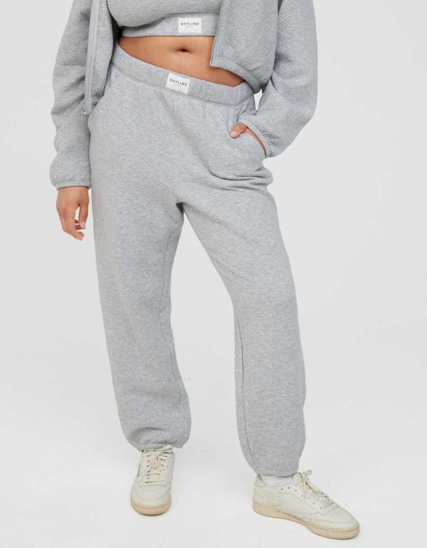 OFFLINE By Aerie Coffee Run Jogger - Medium Heather Gray, XL 