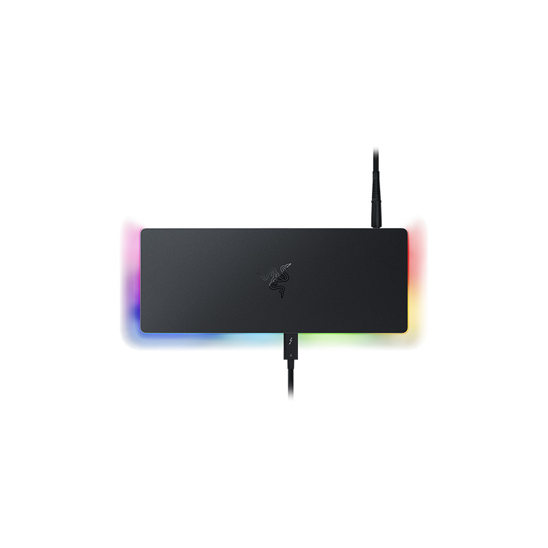 Razer Thunderbolt™ 4 Dock Chroma - Black - Universal Thunderbolt™ 4 dock with 10 ports for maximum connectivity - Connectivity to Maximize Your Setup - Future-proof and Backwards-compatible - Pass-through Charging