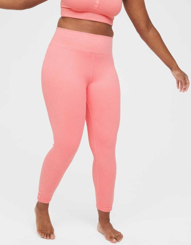 OFFLINE Main Squeeze Seamless High Waisted Waffle Legging - Rose, S 
