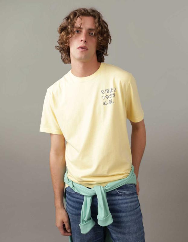 AE Logo Graphic T-Shirt - Yellow, L 