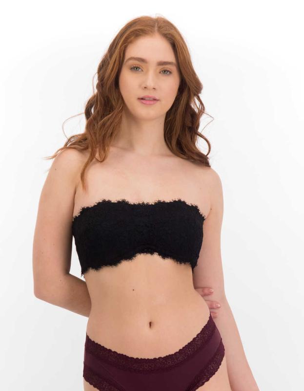 Aerie Lace Bandeau Bralette - True Black, S 