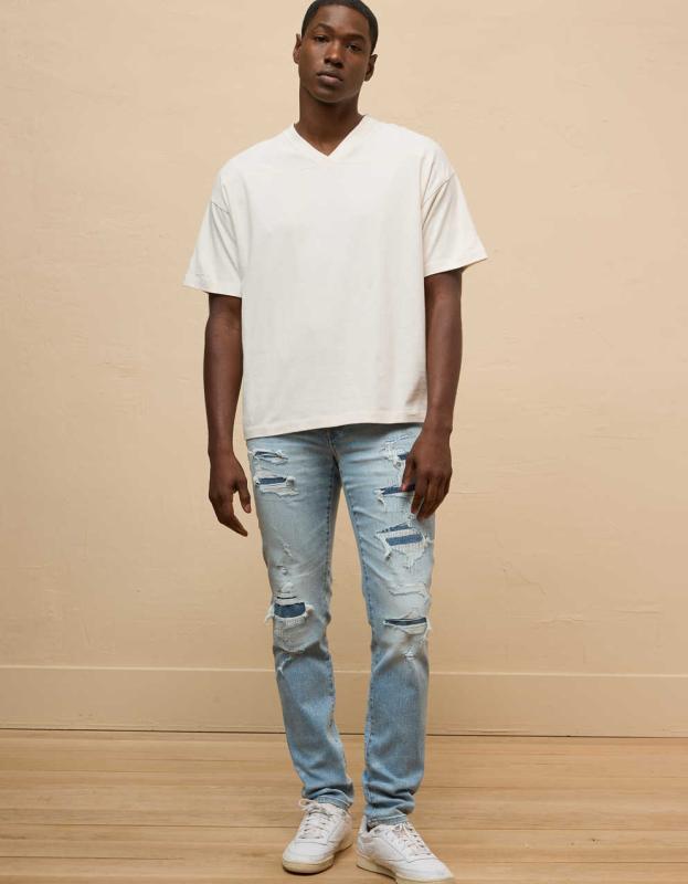 AE AirFlex+ Patched Athletic Skinny Jean - Icy Repair, 29W x 30L 