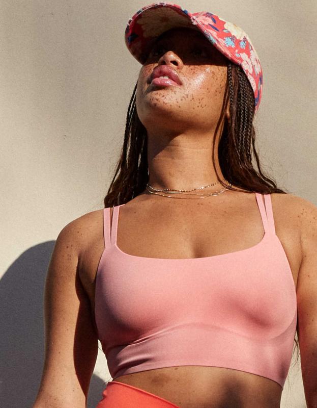 OFFLINE By Aerie Real Me Hold Up! Sports Bra - Pink Tint, XS 