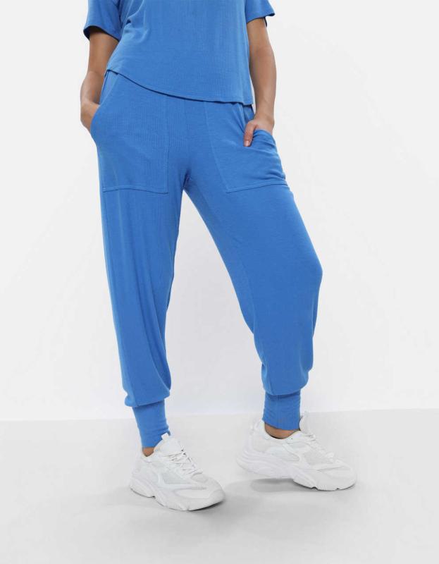 Aerie Real Soft® Ribbed Foldover Jogger - Cobalt Blue, XS 