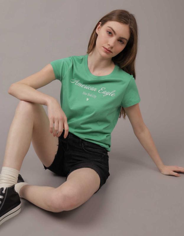 AE Crew Neck Tee - Green, L 