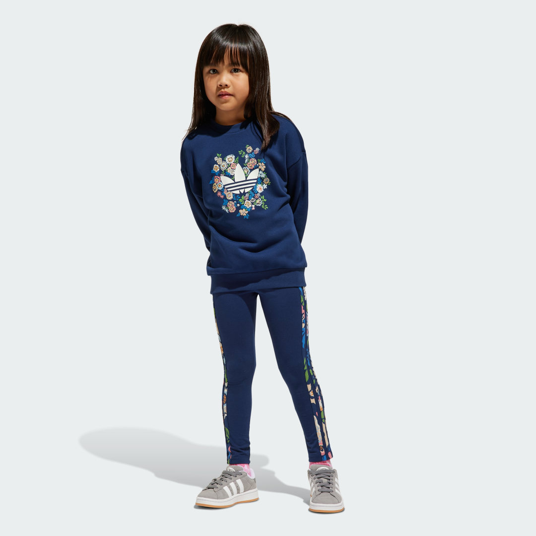 adidas adidas Originals x Liberty London Crew Leggings Set Kids Lifestyle 122 Kids Indigo