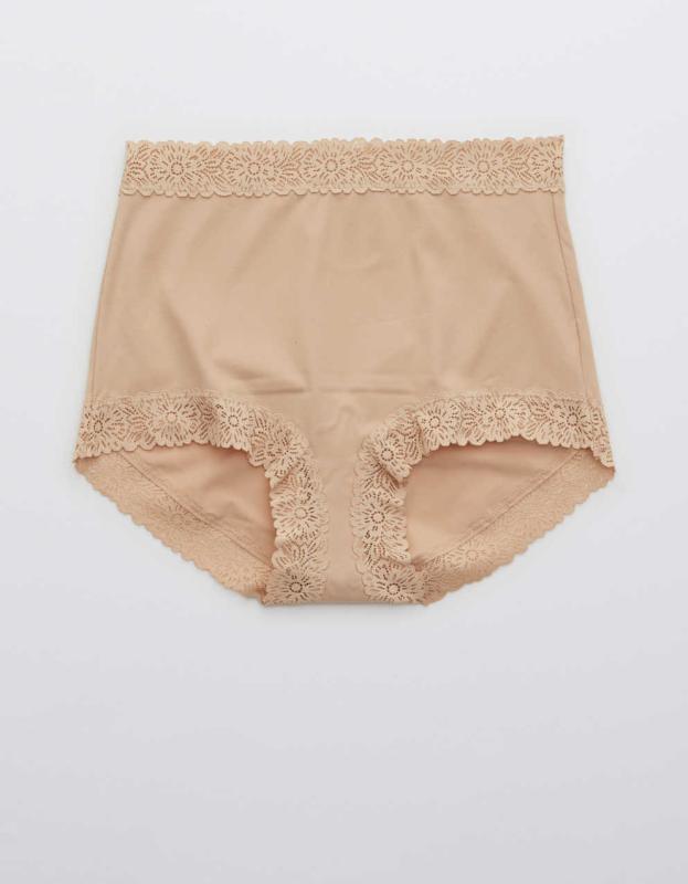 Aerie Sunnie High Waisted Boybrief Underwear - Sands, M 