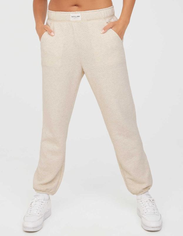 OFFLINE By Aerie Coffee Run Jogger - Heather Frost, XL 