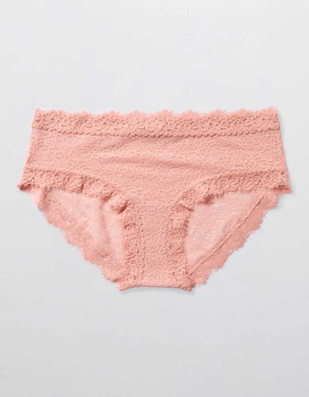 Aerie Eyelash Lace Boybrief Underwear - Blush, XL 