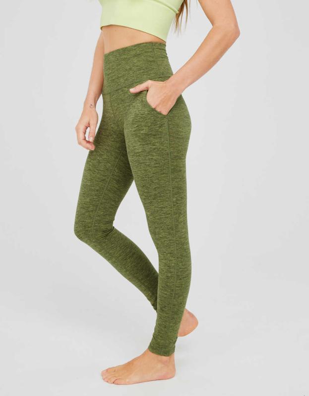 OFFLINE By Aerie The Hugger Pocket Legging - Olive Fun, S 