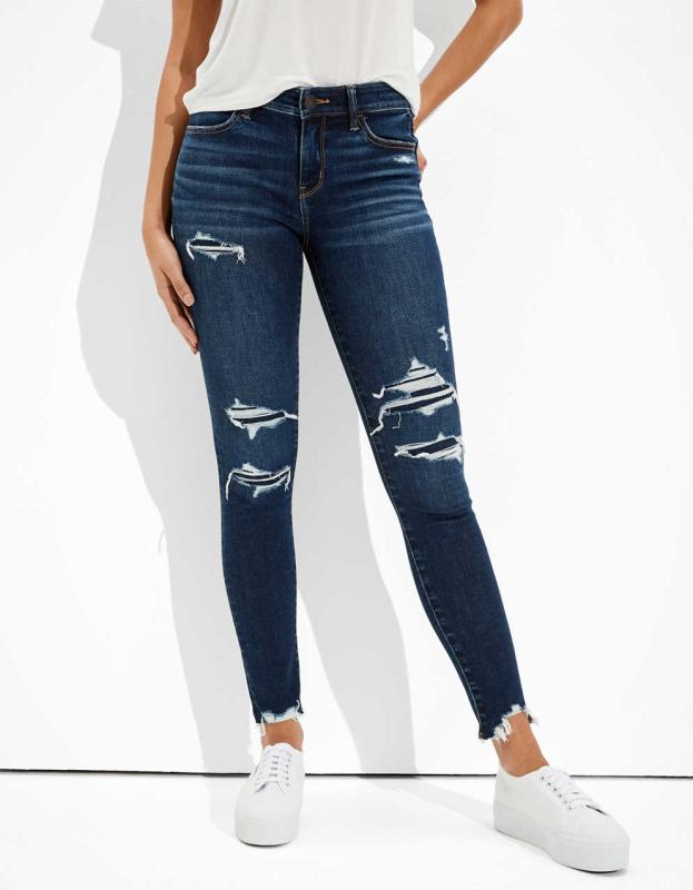 AE Ne(x)t Level Patched Low-Rise Jegging - Dark Reflections, 10 