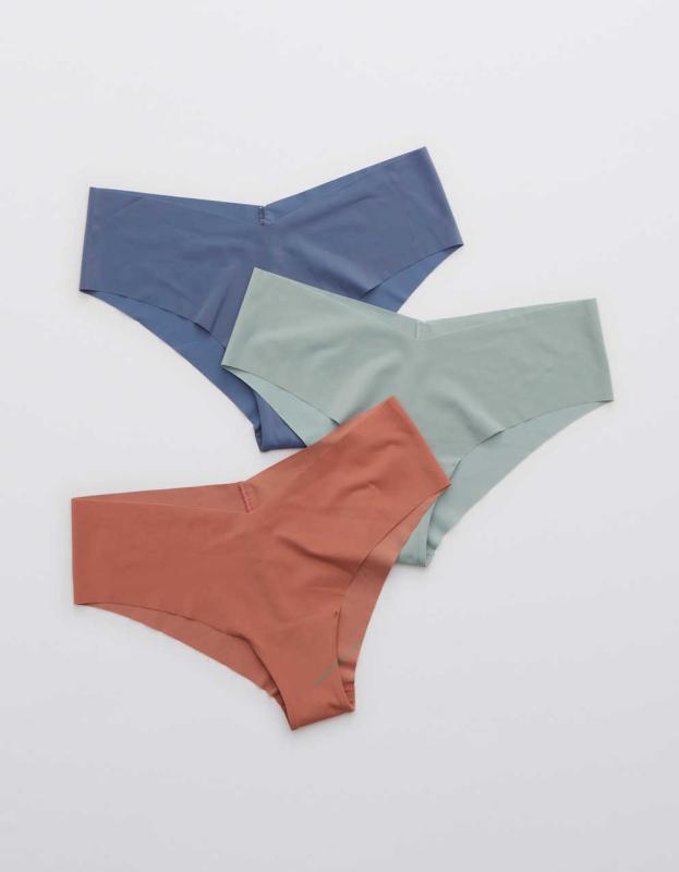 Aerie No Show Cheeky Underwear 3-Pack - Multi, XS 
