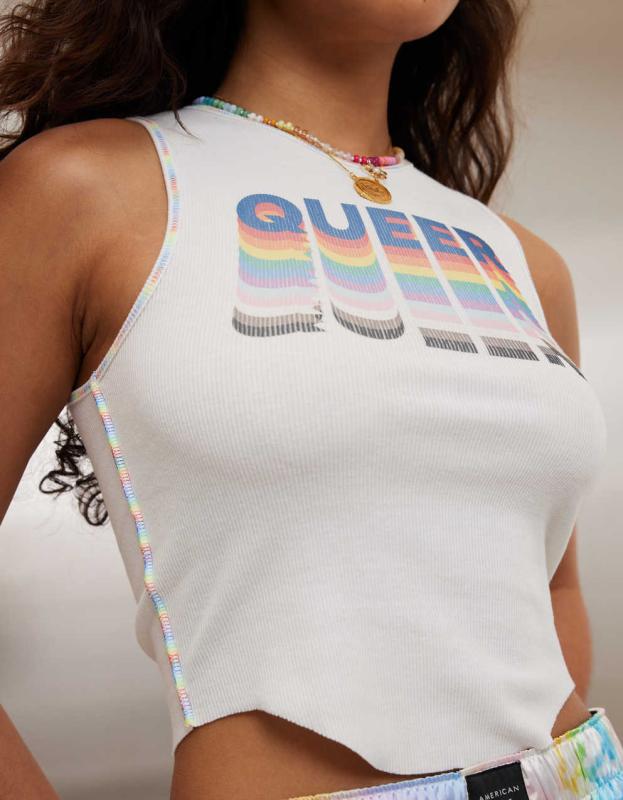 AE Pride Graphic Tank Top - Cream, S 